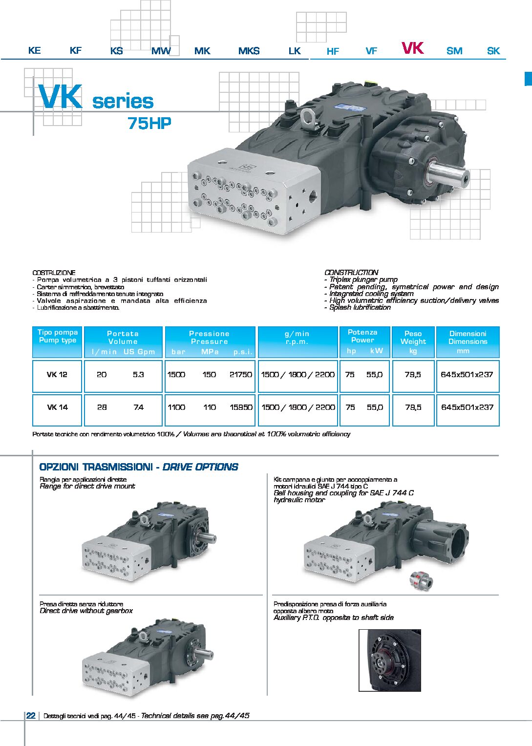 Pratissoli VK12 Series Plunger Pumps Manual
