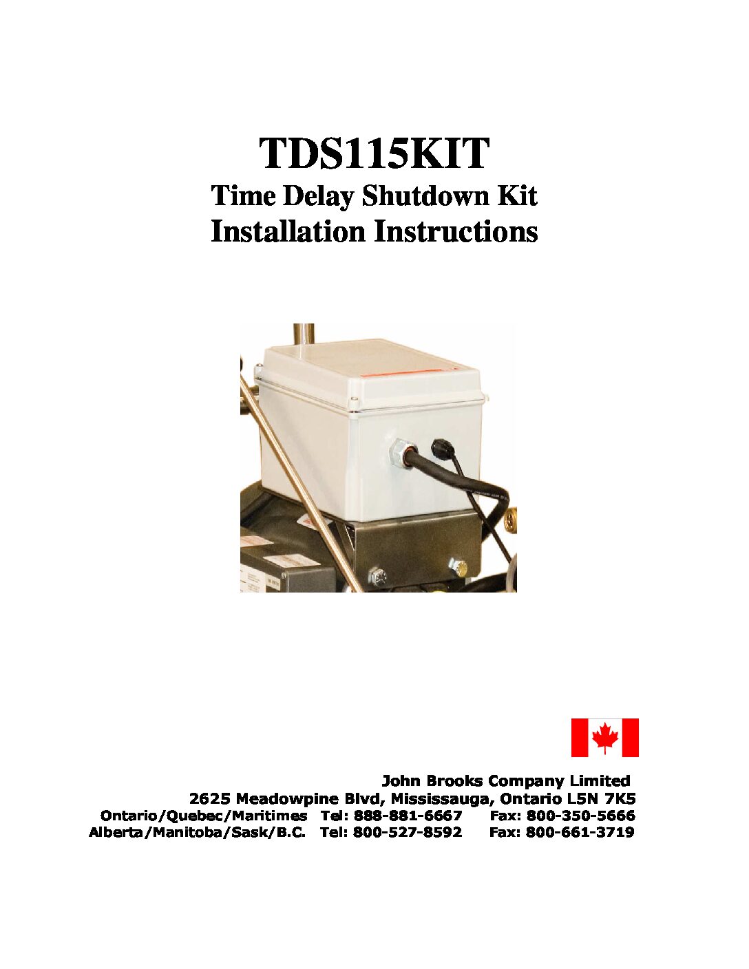 Time Delay Shutdown Kit Installation Instructions